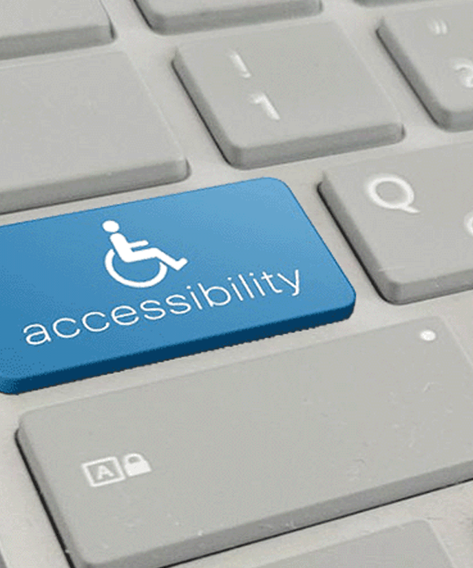 a close up of a computer keyboard with a dedicated key for accessibility