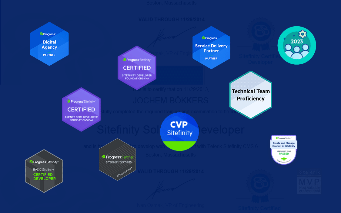 Sitefinity certification badges